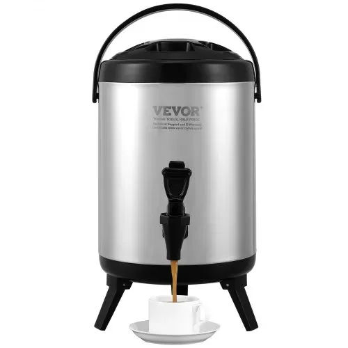 VEVOR Heiß- und Kaltgetränkespender Getränkespender 6 L, Edelstahl Heiß- und Kaltwasserbrunnen Großer Getränkespender mit Zapfen für Kaffee, Kalte Milch, Wasser, Saft usw. Isolierkanne 1-2 Personen VEVOR Heiß- und Kaltgetränkespender Getränkespender 6 L, Edelstahl Heiß- und Kaltwasserbrunnen Großer Getränkespender mit Zapfen für Kaffee, Kalte Milch, Wasser, Saft usw. Isolierkanne 1-2 Personen