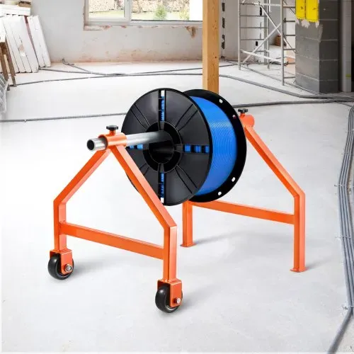 VEVOR Drahtspulenständer, 100 kg Tragkraft, tragbares Kabelgestell mit Rollen, zur Lagerung von Spulen mit max. φ76 cm unter verschiedenen Bedingungen, Rohr nicht im Lieferumfang enthalten – Bild 7