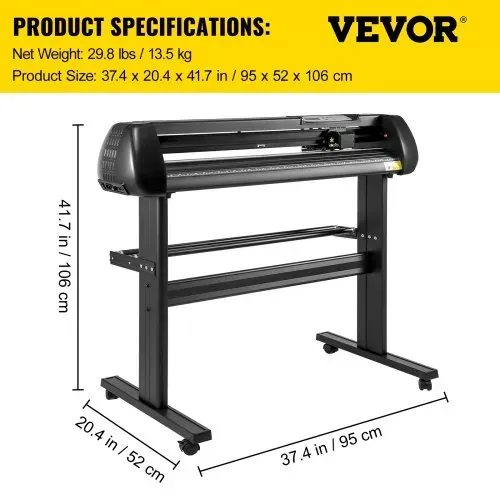 VEVOR Schneideplotter, Plottermaschine Max. 720 mm Papiervorschub, Vinyl Schneideplotter, Folienplotter, Vinyl Schneideplotter Maschine, Schnittgenauigkeit 0,01 mm, Hobby Plotter, 3 Klingen Inkl. – Bild 6