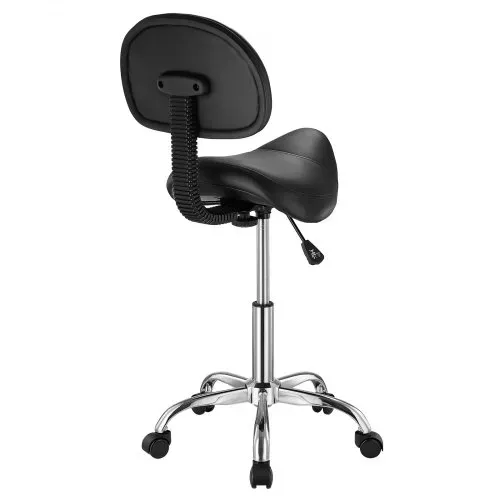 VEVOR Sattelhocker Rollhocker 204 kg belastbarer höhenverstellbarer (84-100 cm) Drehhocker Arbeitshocker mit Rückenlehne, ergonomischer PU-Leder-Drehsattelstuhl für Salon Spa Massage Klinik – Bild 9