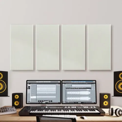 VEVOR Akustikpaneele, 4 Stück, 600x300x50 mm, Wandpaneele, schallabsorbierende Platten, selbstklebende, schalldichte Wandplatten, für Studios, Büros, Heimkinos, Konferenzräume, Beige – Bild 7