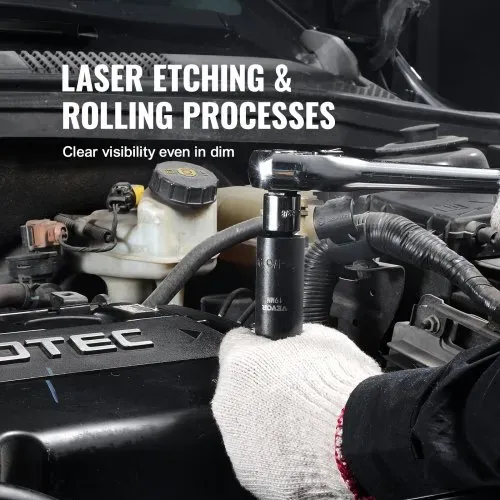 VEVOR Steckschlüsselsatz Schlagsteckschlüsselsatz 3/8 Zoll, 15-teiliger tiefer Steckschlüsselsatz metrisch 8-22 mm, 6-Punkt-Cr-Mo-Legierungsstahl für Autoreparaturen, inkl. Werkzeugkoffer – Bild 4