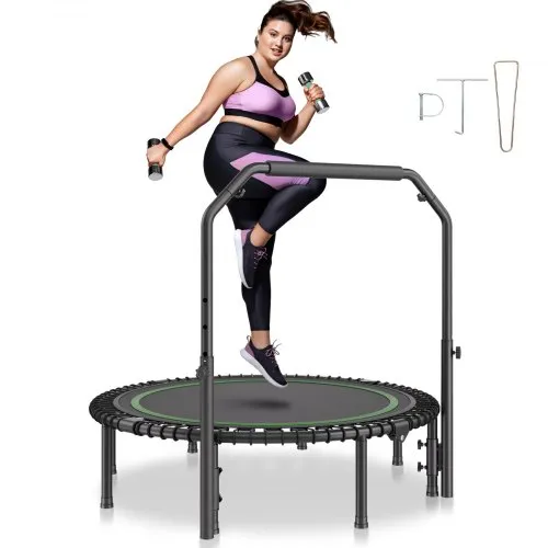 VEVOR Faltbares Mini-Trampolin Fitness-Rebounder 1295 mm 205 kg belastbares Tainingstrampolin, Rebounder Sport Trampolin Gartentrampolin mit 4-stufig höhenverstellbarem Griff & 42 Spanngurten VEVOR Faltbares Mini-Trampolin Fitness-Rebounder 1295 mm 205 kg belastbares Tainingstrampolin, Rebounder Sport Trampolin Gartentrampolin mit 4-stufig höhenverstellbarem Griff & 42 Spanngurten