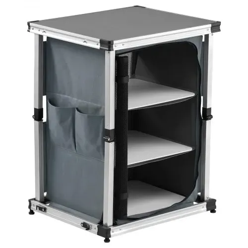 VEVOR Klappbare Campingküche, Tragbarer Campingschrank mit 3 Ablagefächern, Außentasche & MDF-Tischplatte bis 30 kg Tragkraft, Küchenstation für Picknick, Grillen, Partys, Camping & Wohnmobilreisen – Bild 9