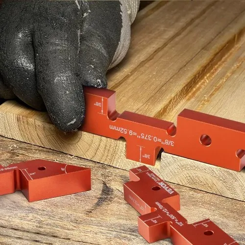 VEVOR Oberfräsen-Tisch-Einrichtungsstangen, 14 Stück, Präzisions-Aluminium-Einrichtungsblöcke, Höhenmessgeräte-Set, mit Aufbewahrungskoffer für lasergravierte Größenmarkierungen, Messtiefe und Höhenwi – Bild 7