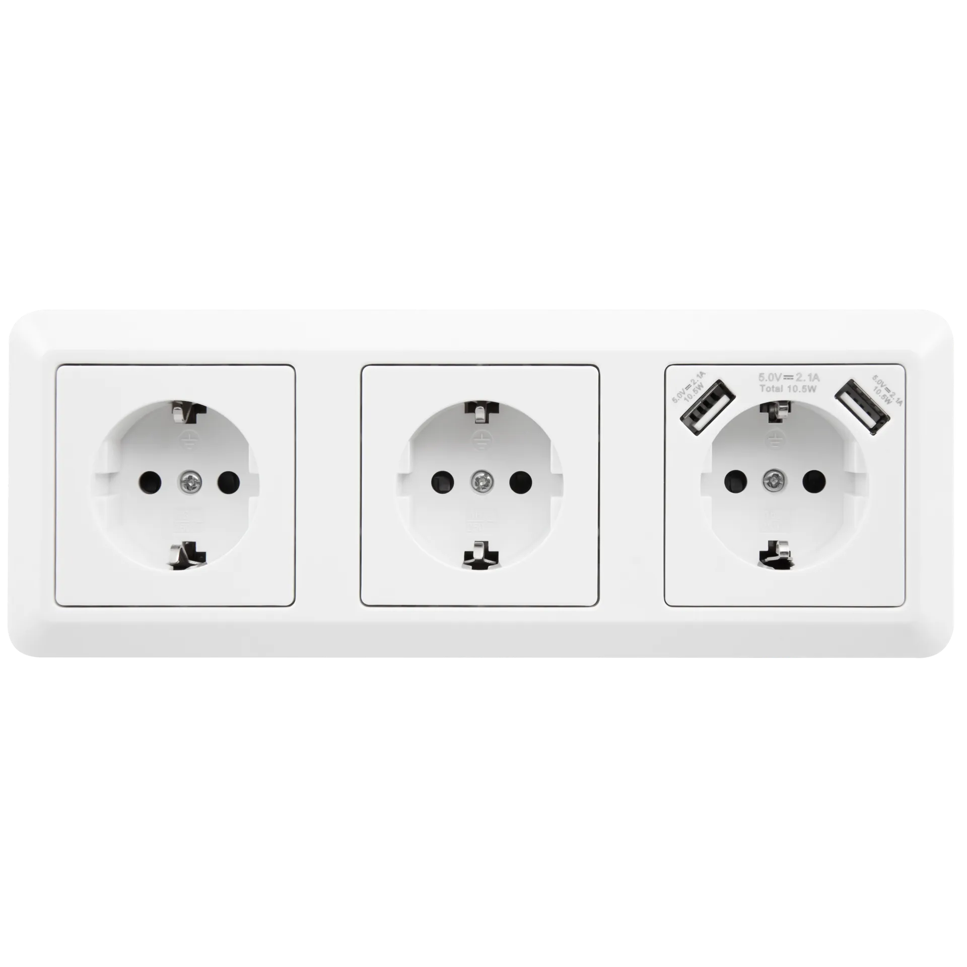 Steckdosenblock McPower ''Cup'' Aufbau, weiß, 3-fach Schutzkontakt + USB – Bild 2