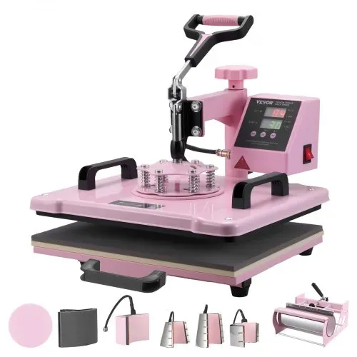 VEVOR Hitzepresse Transferpresse 30x38cm 8 in 1 Tumbler Presse T-Shirts Rosa – Bild 8