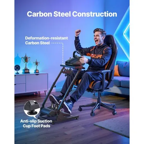VEVOR Lenkradständer verstellbarer & faltbarer Simulatorständer für Logitech G29 G27 G920 G923, Thrustmaster T300RS T300GT T248 TS-PC TSXW Gaming Cockpit, Pedalsimulator nicht enthalten – Bild 2