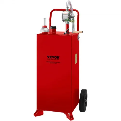 VEVOR 30 Gallonen Kraftstofftrolley, Kraftstoffspeicher mit 2 Rädern manueller Transferpumpe, Benzin-Diesel-Kraftstoffbehälter für Autos, Rasenmäher, Geländefahrzeuge, Boote, mehr, Rot VEVOR 30 Gallonen Kraftstofftrolley, Kraftstoffspeicher mit 2 Rädern manueller Transferpumpe, Benzin-Diesel-Kraftstoffbehälter für Autos, Rasenmäher, Geländefahrzeuge, Boote, mehr, Rot