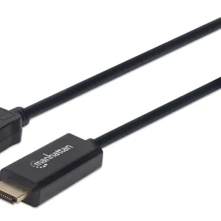 Manhattan 1080p DisplayPort auf HDMI-Kabel, DisplayPort-Stecker auf HDMI-Stecker, 1,8 m, schwarz Manhattan 1080p DisplayPort auf HDMI-Kabel, DisplayPort-Stecker auf HDMI-Stecker, 1,8 m, schwarz