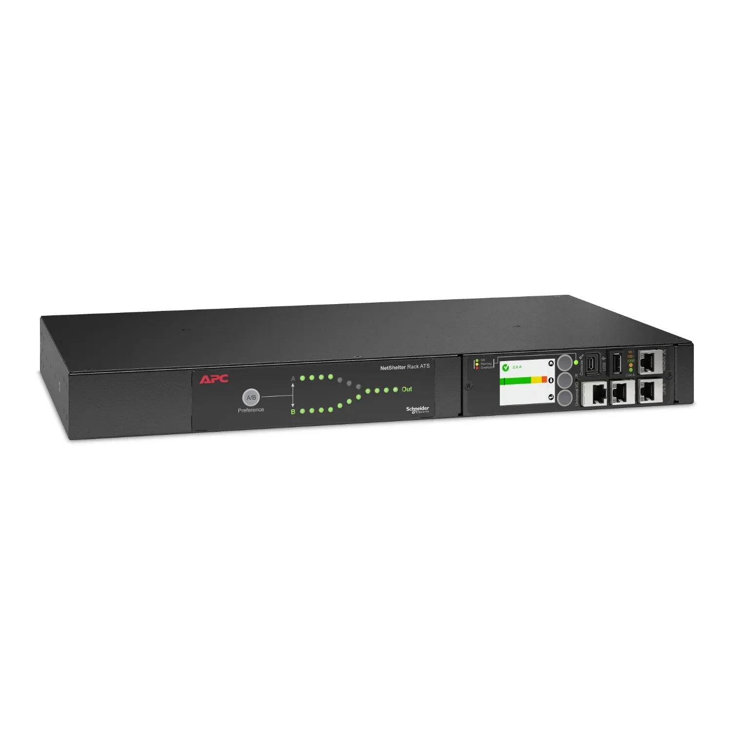 APC Netshelter Rack Automatic Transfer Switch, 1HE, 10A, 230V, C14 IN, 12 C13 OUT, 50/60Hz – Bild 3