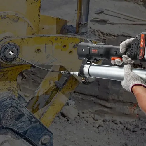 VEVOR 20V Akku Fettpresse 500g Schmierpresse 10.000PSI Arbeitsdruck Elektrische Fettpresse 125g/min Ölfördermenge inkl. 2x 2.0Ah Akkus, Φ9x990mm Schlauch und Schnellladegerät Universal Grease Gun – Bild 7