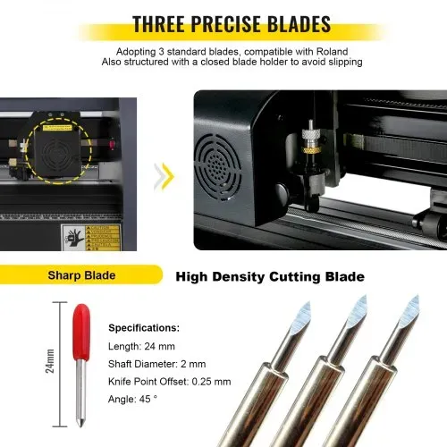 VEVOR 375 mm Vinyl Schneideplotter Papiereinzug, Folienplotter Drucker Vinyl Schneiden Set, Unterstützt DM/PL, HP/GL-Sprache, Abdeckfolie zum Malen und Ätzen, Scrapbook-Papiere PU-Vinyl schneiden – Bild 5