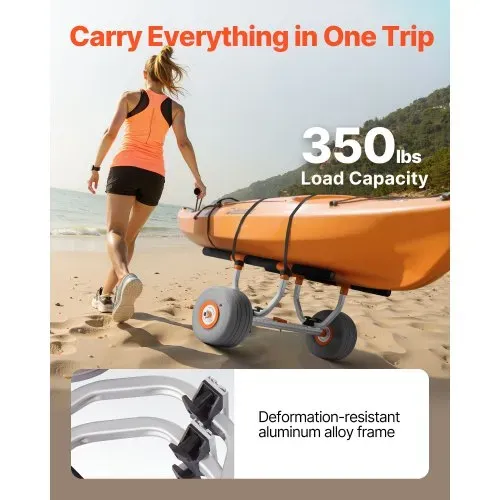 VEVOR Kajakwagen, 158 kg, Kanuwagen mit 30,5 cm aufblasbare PU-Reifen & Spanngurt, Bootswagen zum Transportieren von Kajaks, Kanus, Paddleboards, Jon-Booten, Wassersportgeräte, 810x990x570 mm VEVOR Kajakwagen, 158 kg, Kanuwagen mit 30,5 cm aufblasbare PU-Reifen & Spanngurt, Bootswagen zum Transportieren von Kajaks, Kanus, Paddleboards, Jon-Booten, Wassersportgeräte, 810x990x570 mm