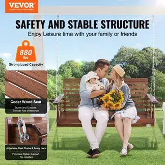 VEVOR Hollywoodschaukel Zedernholz, 1702x710x600mm, Terrassenschaukel für Hof und Garten, verbesserte Tragkraft von ca. 400 kg, robuste Schaukelstuhlbank mit Aufhängeketten für den Außenbereich, braun VEVOR Hollywoodschaukel Zedernholz, 1702x710x600mm, Terrassenschaukel für Hof und Garten, verbesserte Tragkraft von ca. 400 kg, robuste Schaukelstuhlbank mit Aufhängeketten für den Außenbereich, braun