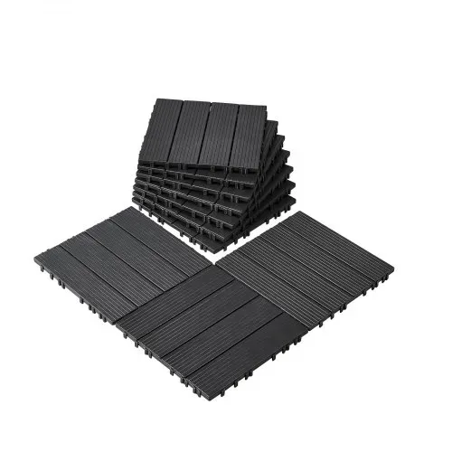 VEVOR Terrassenfliesen, 10er-Set, Balkonfliesen 30 x 30 cm, Klickfliesen, wasserdichter Kunststoff-Bodenbelag für den Außenbereich, Terrassenbodenbelag für Veranda, Pool, Balkon, Hinterhof, Dunkelgrau VEVOR Terrassenfliesen, 10er-Set, Balkonfliesen 30 x 30 cm, Klickfliesen, wasserdichter Kunststoff-Bodenbelag für den Außenbereich, Terrassenbodenbelag für Veranda, Pool, Balkon, Hinterhof, Dunkelgrau