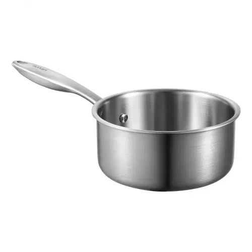 VEVOR Kochtopf Kasserolle Stielkasserolle 1,42 L mit Glasdeckel, Suppentopf Gemüsetopf mit ergonomischem Griff, Milchtopf aus Edelstahl Gemüsetopf, Silber spülmaschinengeeignet Soßentopf – Bild 8
