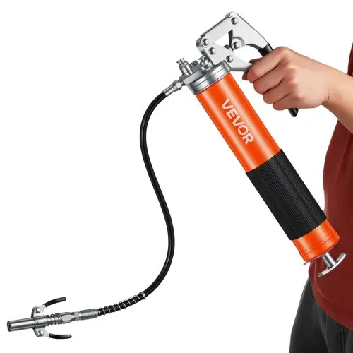 VEVOR Fettpresse, 551 bar, Schmierpressen-Set mit 0,4 L Fassungsvermögen, inkl. 45,7 cm Flexschlauch, Doppelgriff-Fettkupplung, starrem Verlängerungsrohr & scharfer Düse für Kfz & Schifffahrt – Bild 9