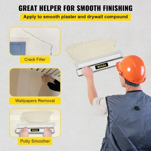 VEVOR Trockenbau Skimming Blade, 101,6 cm Smoothing Knock-Down Knife, Stainless Steel Putty Knife Finishing Tool, High-Impact End Caps for Sheetrock Drywall Gyprock Wall-Board Plasterboard VEVOR Trockenbau Skimming Blade, 101,6 cm Smoothing Knock-Down Knife, Stainless Steel Putty Knife Finishing Tool, High-Impact End Caps for Sheetrock Drywall Gyprock Wall-Board Plasterboard