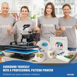 VEVOR Transferpresse 5 in 1 Wärmepresse Maschine 29 x 38 cm Klappschalen-Sublimations-Transferdrucker schnelles Aufheizen digitale Präzision VEVOR Transferpresse 5 in 1 Wärmepresse Maschine 29 x 38 cm Klappschalen-Sublimations-Transferdrucker schnelles Aufheizen digitale Präzision