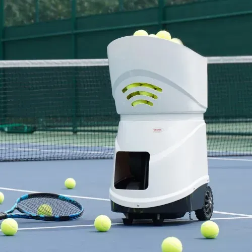 VEVOR Tennisballmaschine, automatischer tragbarer Tennisballwerfer, Übungswerfer für 150 Bälle, Tennistraining, 5 Motoren, Multimodus-Übungen, über 2 Stunden Spielzeit, wiederaufladbarer Akku, Fernbedienung per App – Bild 7