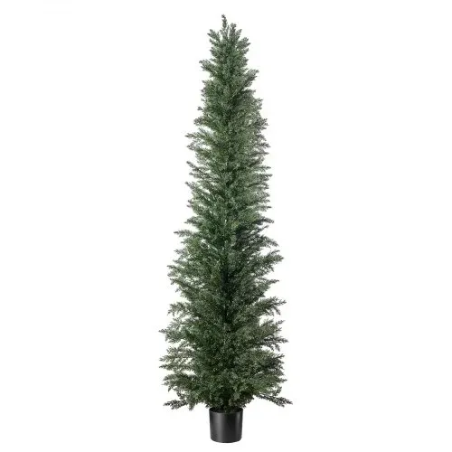 VEVOR Künstliche Pflanze 2 Stk. Künstliche Zypressen mit PP-Topf 2438mm, Dekopflanze für Balkon Büro Veranda Terrase Garten, UV-Beständig, Immergrüner Kunstbaum aus PE, Naturgetreu, Indoor & Outdoor – Bild 8