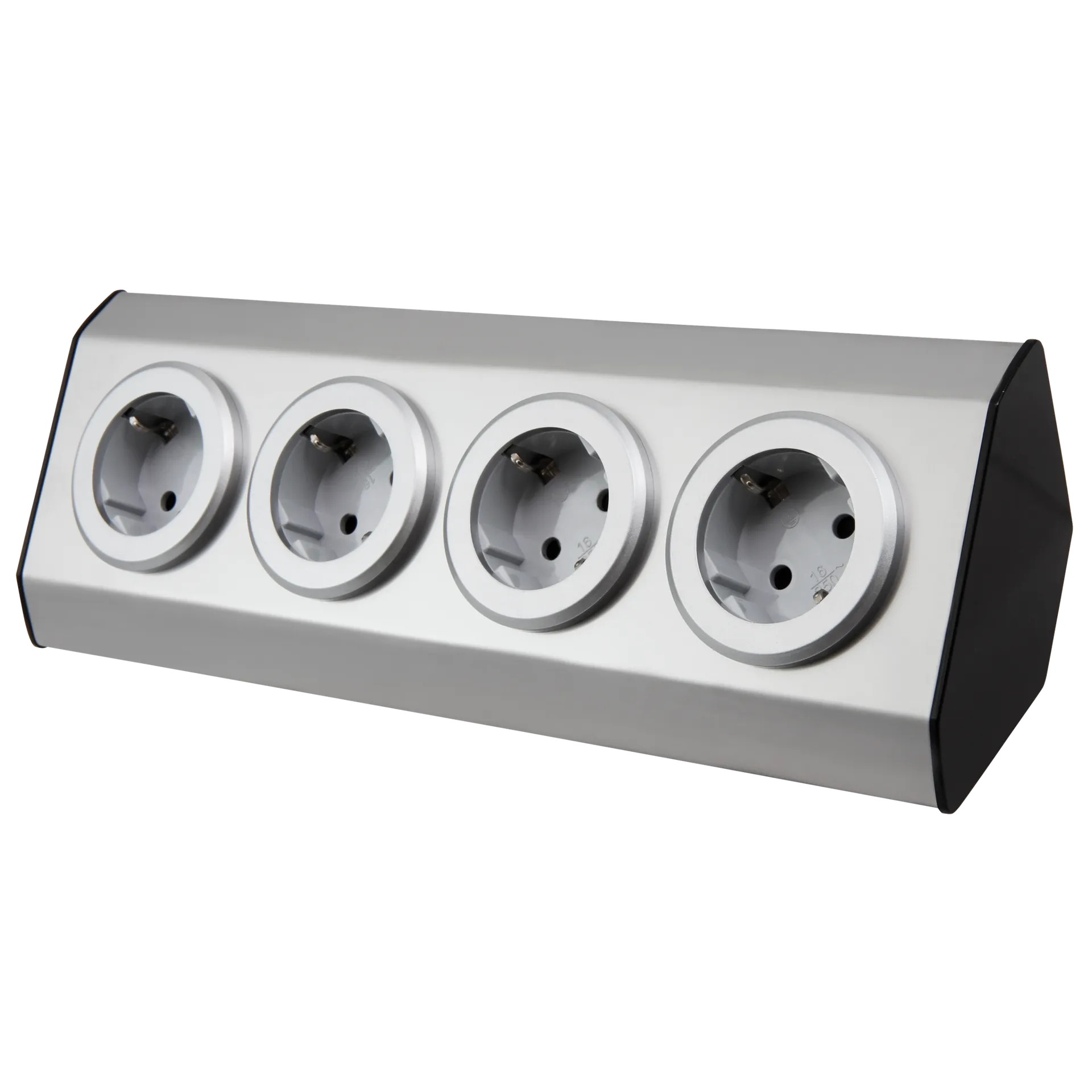 Steckdosenblock McPower “Premium“ Aufbau, Edelstahl, 4-fach Schutzkontakt Steckdosenblock McPower “Premium“ Aufbau, Edelstahl, 4-fach Schutzkontakt