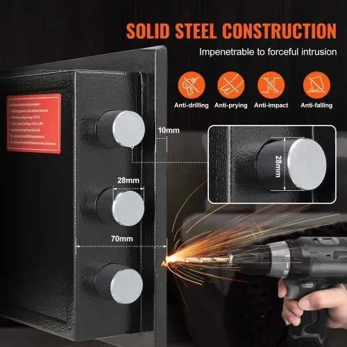 VEVOR 1,7 L Depository Safe, Deposit Safe mit Drop-Slot, elektronischem Codeschloss und 2 Notfallschlüsseln, 45 x 30 x 35 cm, Geschäftssafe für Bargeld, zu Hause, Hotel, Büro – Bild 2