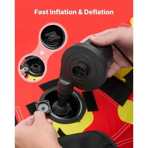 VEVOR Towable Tube für Boote, Wassersport-Schleppreifen für 2 Personen, bis 154 kg Tragfähigkeit, mit Antirutschpolstern, Nylonhülle, Gepolsterten Griffen und Sicherheitsventil, für Seen, Flüsse, Rot – Bild 3