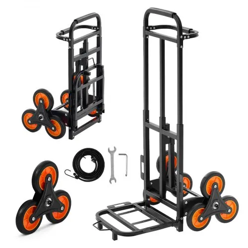 VEVOR Treppensackkarre klappbar, Sackkarre 100 kg Tragkraft, Treppensteiger mit Teleskopgriff, 6 Rädern & 2 Spanngurten, Transportkarre, Treppenkarre, Stapelkarre für Haushalt, Einkauf & Lager VEVOR Treppensackkarre klappbar, Sackkarre 100 kg Tragkraft, Treppensteiger mit Teleskopgriff, 6 Rädern & 2 Spanngurten, Transportkarre, Treppenkarre, Stapelkarre für Haushalt, Einkauf & Lager