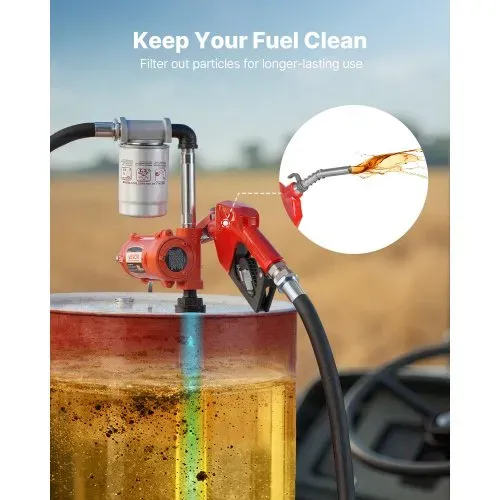 VEVOR Kraftstoffpumpe, 12 V DC, 37 L/min, Dieselpumpen-Set, mit automatischer Abschaltdüse, Förderschlauch, Überhitzungsschutz, Stromkabel, explosionsgeschützt, für Benzin, Diesel & Kerosin – Bild 3