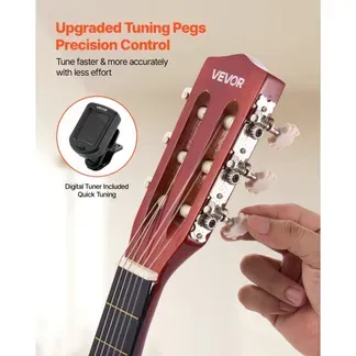 VEVOR Konzertgitarre, 780 mm, Holz-Klassikgitarren-Starter-Set für Anfänger, mit Nylonsaiten, Gigbag, Gurt, Stimmgerät, zusätzlichen Saiten, Plektrum, Kapodaster, Linde, für Einsteiger, Sunburst VEVOR Konzertgitarre, 780 mm, Holz-Klassikgitarren-Starter-Set für Anfänger, mit Nylonsaiten, Gigbag, Gurt, Stimmgerät, zusätzlichen Saiten, Plektrum, Kapodaster, Linde, für Einsteiger, Sunburst