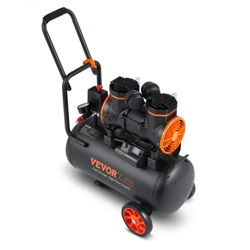 VEVOR Silent Druckluftkompressor 2800U/min Flüsterkompressor 70dB Ölfreier Kompressor mit 2 Rädern 24L Druckbehälter 6-8Bar 1450W (2PS) 3,5 MPa Autoreparaturen Sprühlackierung Holzarbeiten – Bild 10