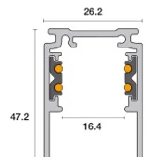 Powergear 48V AUFBAUSCHIENE TIEF, Schwarz, 3 meter Powergear 48V AUFBAUSCHIENE TIEF, Schwarz, 3 meter