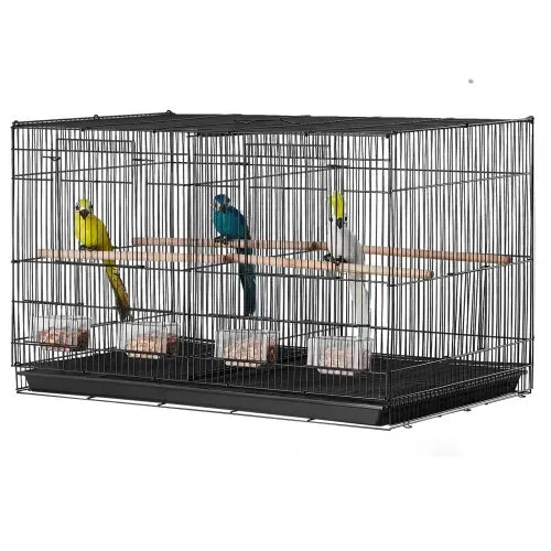 VEVOR Vogelkäfig, Metallkäfig für kleine Papageien, Kanarienvögel, Nymphensittiche, Unzertrennliche, Finken, Wellensittiche, Conures, Vogelhaus für unterwegs mit Griff & Sitzstangen, 760x465x465mm – Bild 9