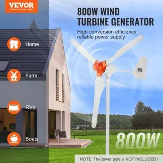 VEVOR 800 W windkraftanlage 12 V Windgenerator 3-Blatt-Windkraftgenerator mit MPPT-Regler einstellbare Windrichtung und 2,5 m/s Startwindgeschwindigkeit geeignet für Zuhause Bauernhof Wohnmobile Boote VEVOR 800 W windkraftanlage 12 V Windgenerator 3-Blatt-Windkraftgenerator mit MPPT-Regler einstellbare Windrichtung und 2,5 m/s Startwindgeschwindigkeit geeignet für Zuhause Bauernhof Wohnmobile Boote