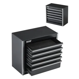 VEVOR Werkzeugkiste 218x118x205 mm, Werkzeugkasten aus Metall mit 5 Schubladen, Werkzeugkoffer mit EVA-Einlagen und PP-Fußpolstern, robuster Stahl mit Kugellageröffnung und Pulverbeschichtung, schwarz VEVOR Werkzeugkiste 218x118x205 mm, Werkzeugkasten aus Metall mit 5 Schubladen, Werkzeugkoffer mit EVA-Einlagen und PP-Fußpolstern, robuster Stahl mit Kugellageröffnung und Pulverbeschichtung, schwarz