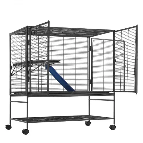 VEVOR 39" rollender Frettchenkäfig aus Eisen, großer 2-stöckiger Critter Nation-Käfig, Kleintierkäfig mit Rampen und Tablett, einfach aufzubauen für Hausratten, Hamster, Meerschweinchen, Chinchillas – Bild 10