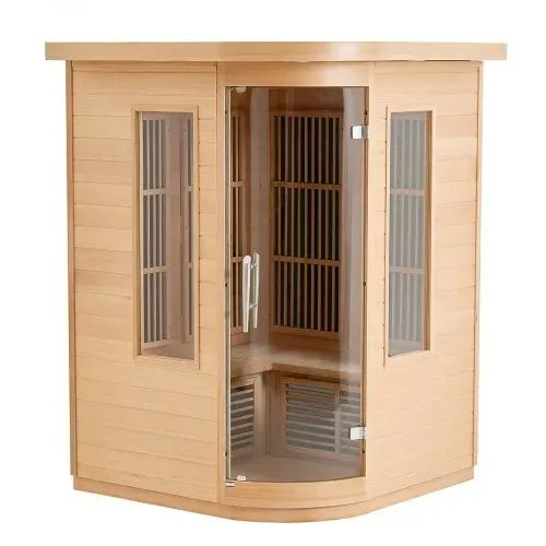 VEVOR Ferninfrarot-Holzsauna, Sauna-Spa für Zuhause, für 2 Personen, Niedrige EMF-Ferninfrarot-Sauna mit gehärteter Glastür & LED-Mehrfarbenlampe & Bluetooth-Lautsprechern, 2 kW für den Innenbereich – Bild 9