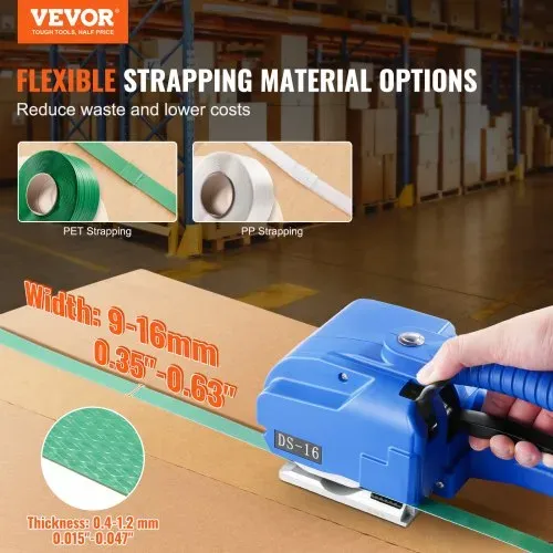 VEVOR Elektrische Umreifungsmaschine, für 0,35″-0,63″ PP-PET-Bänder, tragbares elektrisches Umreifungswerkzeug mit Digitalanzeige, 2 x 5000 mAh batteriebetriebenes automatisches Umreifungswerkzeug für Verpackungskartonpaletten VEVOR Elektrische Umreifungsmaschine, für 0,35″-0,63″ PP-PET-Bänder, tragbares elektrisches Umreifungswerkzeug mit Digitalanzeige, 2 x 5000 mAh batteriebetriebenes automatisches Umreifungswerkzeug für Verpackungskartonpaletten