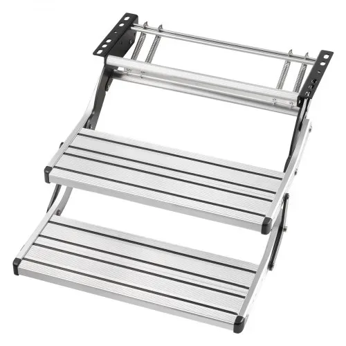 VEVOR Einziehbare Wohnmobiltreppe (2 Stufen), Wohnmobiltrittstufen mit 199,58 kg Tragkraft, Teleskopisch Klappbare Einstiegstreppe aus Aluminiumlegierung, Rutschfester Stahlrahmen für Wohnwagen – Bild 10