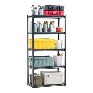 VEVOR Lagerregal, 907 kg, Steckregal, Kellerregal, robustes verstellbares Metall-Garagenregal, 5 Ebenen, 457,2×914,4×1828,8 mm, Regal für Küche, Werkstatt, Keller, Lager, schwarz VEVOR Lagerregal, 907 kg, Steckregal, Kellerregal, robustes verstellbares Metall-Garagenregal, 5 Ebenen, 457,2×914,4×1828,8 mm, Regal für Küche, Werkstatt, Keller, Lager, schwarz