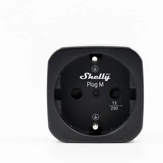 Shelly · Plug & Play „Plug M Gen3 Black“ · Smarter Zwischenstecker · 13A · Messfunktion · WLAN · BT · schwarz Shelly · Plug & Play „Plug M Gen3 Black“ · Smarter Zwischenstecker · 13A · Messfunktion · WLAN · BT · schwarz
