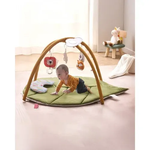 VEVOR Spielmatte, Erlebnisdecke mit 6 sensorischen Spielzeugen, blattförmige Bauchzeitmatte für Neugeborene im Alter von 0–18 Monaten, Geschenk für motorische Fähigkeiten & frühe kognitive Entwicklung – Bild 7