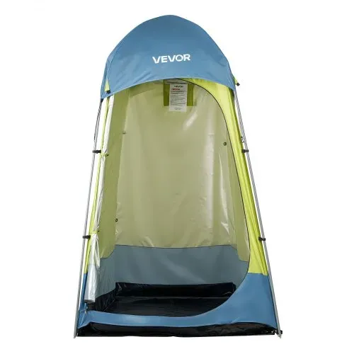 VEVOR Duschzelt mit 1 Raum, Toilettenzelt (1397x1397x2184 mm) Umkleidezelt inkl. Heringen & Seilen & Tragetasche & Stahlstange, aus 200D Oxford-Gewebe für Camping Strand Angeln Grün – Bild 8