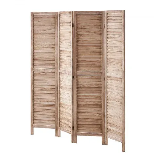 VEVOR Raumteiler Paravent aus Holz 4-teiliger faltbarer Sichtschutz, 170 cm hoher Raumteiler, tragbarer Dekorationsschirm zur Raumtrennung mit europäischer Still für Zuhause Restaurant Schlafzimmer – Bild 10