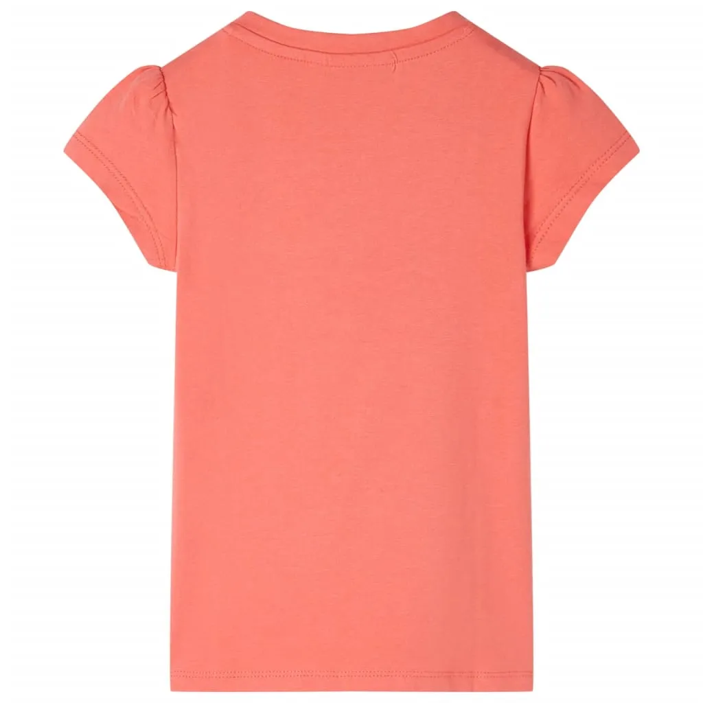 vidaXL Kinder-T-Shirt mit Flügelärmeln Korallenrosa 104 – Bild 2
