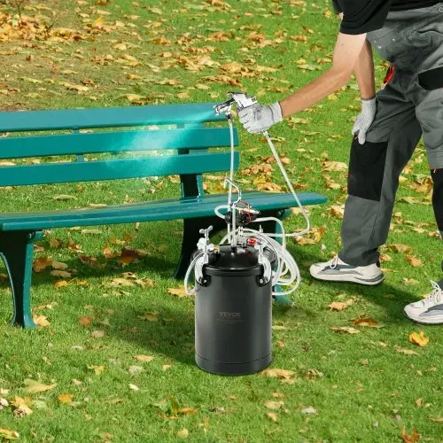 VEVOR Druckbehälter für Sprühfarbe, 15 L Druckbehälter, 60 psi einstellbarer Druck, Stahl-Druckbehälter-Farbbehälter mit Spritzpistole, Schläuchen, Druckmesser, für Heimdekoration, Industrielackierung – Bild 7