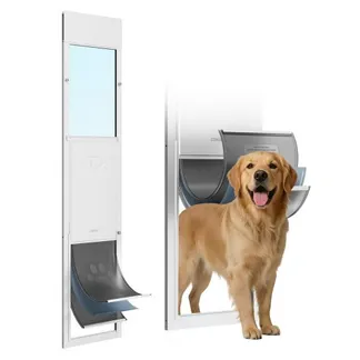 VEVOR Hundeklappe für Glasschiebetür, Hundetür Höhenverstellbar von 1927 bis 2049 mm, Rahmen aus Aluminiumlegierung mit 3-Lagiger Klappe & Drehscharnier, Haustierklappe für Extra Große Hunde, XL VEVOR Hundeklappe für Glasschiebetür, Hundetür Höhenverstellbar von 1927 bis 2049 mm, Rahmen aus Aluminiumlegierung mit 3-Lagiger Klappe & Drehscharnier, Haustierklappe für Extra Große Hunde, XL