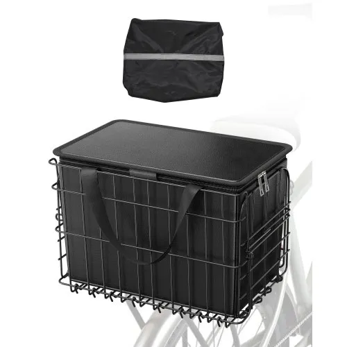 VEVOR Fahrradkorb Hinten 340x210x225mm, faltbarer Hinterradkorb mit Gepäcknetz, herausnehmbarer Innentasche & Abdeckung, Gepäckträgerkorb zum Transport von Hunden, Haustieren, Obst & Lebensmitteln VEVOR Fahrradkorb Hinten 340x210x225mm, faltbarer Hinterradkorb mit Gepäcknetz, herausnehmbarer Innentasche & Abdeckung, Gepäckträgerkorb zum Transport von Hunden, Haustieren, Obst & Lebensmitteln